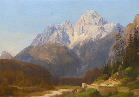 19th century painting of the Alps.